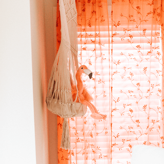 macrame toy hanging basket gear Finn + Emma Color: Natural Size: OS