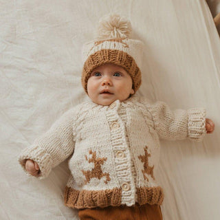 Oh Deer Cardigan and Beanie Holiday Gift Box Baby & Toddler Clothing