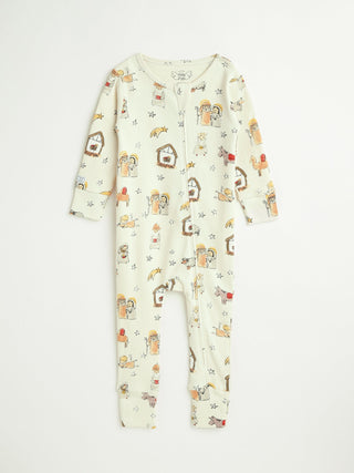 Away in a Manger PJ Footless Onesie Cotton Onesie Holy Pals Size: 00-03M
