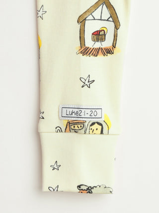 Away in a Manger PJ Footless Onesie Cotton Onesie Holy Pals Size: 00-03M