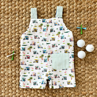 Reversible The Palms Golf Jon Jon Baby One-Pieces Seven Lantern Lane Size: 3M
