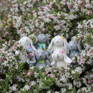 Bunny with Pastel Accessory Ornament - Set of 6 Knit Ornament Melange Collection
