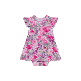 Posh Peanut Ruffled Twirl Bodysuit Dress - Ellery (Floral) | Baby Riddle
