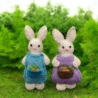 Easter Bunny Ornaments - Set of 2 Felt Ornament Melange Collection
