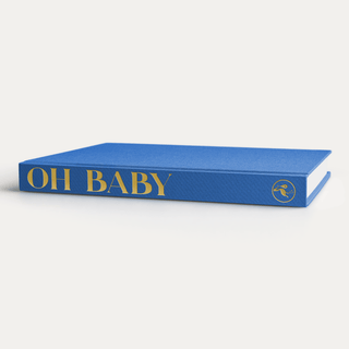The Blank Book - Oh Baby, Blueberry Blank Book - Phrase Pastel Proper Fabric Color: Blueberry