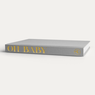 The Blank Book - Oh Baby, Smoke Blank Book - Phrase Pastel Proper Fabric Color: Smoke