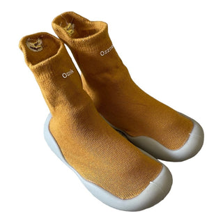 Organic Cotton Barefoot Sock Shoes – Play-Proof Comfort| Fruity Gripper Sock Shoes ozznekshoes Size: 6 - 12 Months Color: Rust
