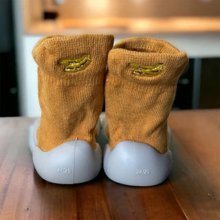Organic Cotton Barefoot Sock Shoes – Play-Proof Comfort| Fruity Gripper Sock Shoes ozznekshoes Size: 6 - 12 Months Color: Rust