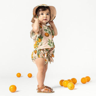 Girl's Abigail 2-Piece Set - Pink Botanicals Oranges Baby & Toddler Outfits