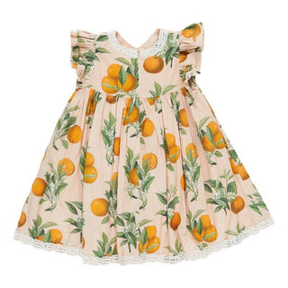 Girl's Katherine Dress - Pink Botanical Oranges Baby & Toddler Dresses