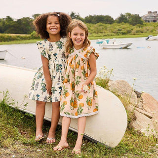 Girl's Katherine Dress - Pink Botanical Oranges Baby & Toddler Dresses