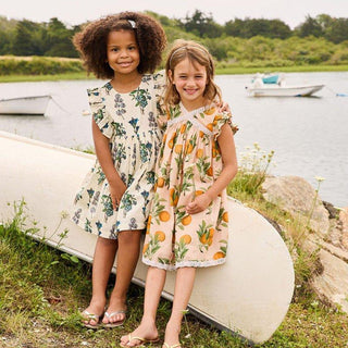 Girl's Katherine Dress - Pink Botanical Oranges Baby & Toddler Dresses