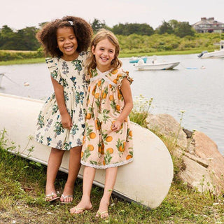 Girl's Katherine Dress - Pink Botanical Oranges Baby & Toddler Dresses