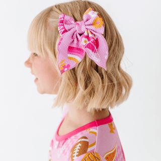 On Game Days We Wear Pink Clip Bow Clip Bow Kiki + Lulu One Size: One Size