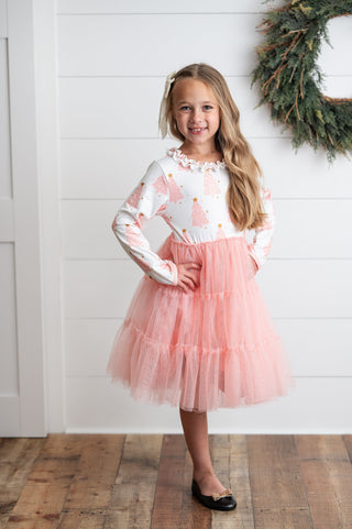 Pink Tree Tulle Dress Holiday Oopsie Daisy Size: 2