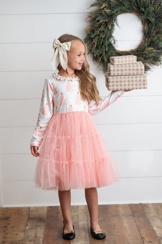 Pink Tree Tulle Dress Holiday Oopsie Daisy Size: 2