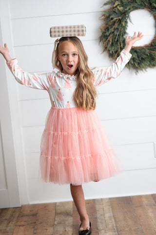 Pink Tree Tulle Dress Holiday Oopsie Daisy Size: 2