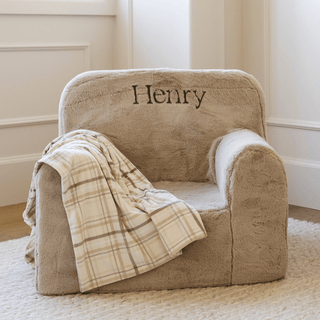 Minky Stretch Receiving Blankets Saranoni Color: Neutral Checkered