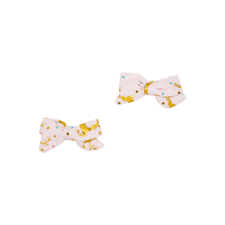 2PK Bamboo Bow Hair Clips - Ryleigh (Reindeer) Posh Peanut Size: One Size