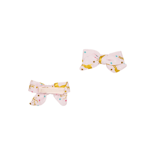 2PK Bamboo Bow Hair Clips - Ryleigh (Reindeer) Posh Peanut Size: One Size
