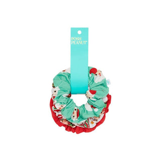Bamboo 3 Pack Scrunchies - Santa Medley Posh Peanut Size: One Size