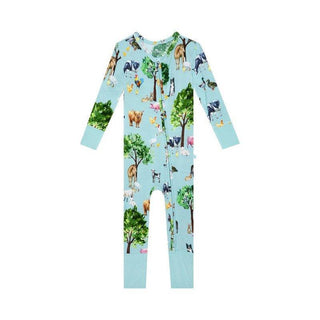 Boy's Bamboo Convertible Footie Romper - Brayden (Farm Animals) Baby & Toddler Sleepwear