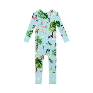 Boy's Bamboo Convertible Footie Romper - Brayden (Farm Animals) Baby & Toddler Sleepwear