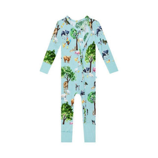Boy's Bamboo Convertible Footie Romper - Brayden (Farm Animals) Baby & Toddler Sleepwear