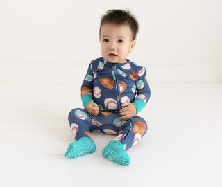 Boy's Bamboo Convertible Footie Romper - Homer (Baseball) Baby & Toddler Sleepwear