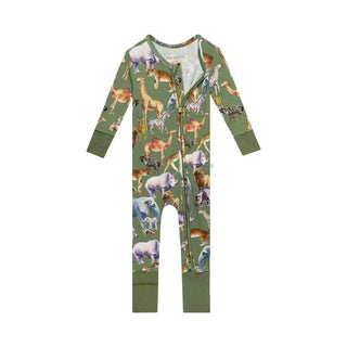 Boy's Bamboo Convertible Footie Romper - Posh Safari Baby & Toddler Sleepwear