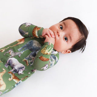 Boy's Bamboo Convertible Footie Romper - Posh Safari Baby & Toddler Sleepwear