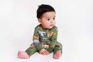 Boy's Bamboo Convertible Footie Romper - Posh Safari Baby & Toddler Sleepwear