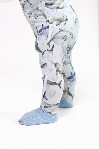 Boy's Bamboo Convertible Footie Romper - Sharkly Baby & Toddler Sleepwear