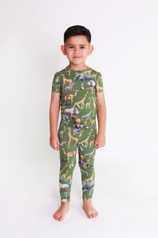 Posh Peanut Boy's Short Sleeve Pajama Set - Posh Safari