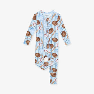Posh Peanut Bamboo Convertible Footie Romper - Babe (Baseball) | Baby Riddle