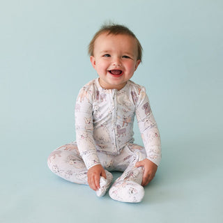 Bamboo Convertible Footie Romper - Gatsby (Dogs) Baby & Toddler Sleepwear Posh Peanut Size: 9-12 Months