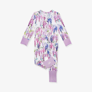 Posh Peanut Bamboo Convertible Footie Romper - Laura Jane (Floral) | Baby Riddle