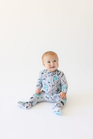 Bamboo Convertible Footie Romper - Mayford (Ice Hockey) Baby & Toddler Sleepwear