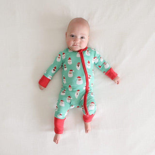 Bamboo Convertible Footie Romper - Santa Medley Posh Peanut Size: Newborn