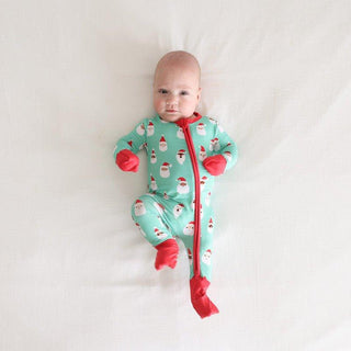Bamboo Convertible Footie Romper - Santa Medley Posh Peanut Size: Newborn