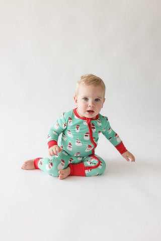 Bamboo Convertible Footie Romper - Santa Medley Posh Peanut Size: Newborn