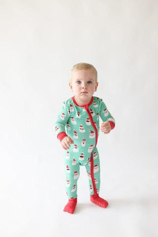 Bamboo Convertible Footie Romper - Santa Medley Posh Peanut Size: Newborn