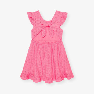 Eyelet Tie-Back Dress - Aurora Pink Posh Peanut Size: 2T