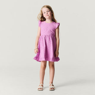 Posh Peanut Eyelet Tie-Back Dress - Violet Purple | Baby Riddle