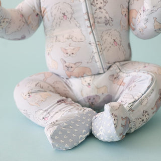 Bamboo Footie with 2-Way Zipper - Gatsby (Dogs) Baby & Toddler Sleepwear Posh Peanut Size: 0-3 Months