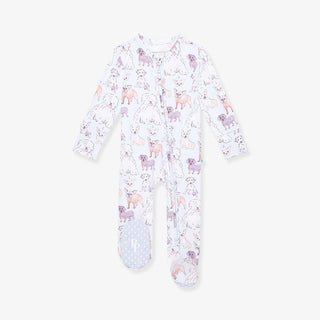 Bamboo Footie with 2-Way Zipper - Gatsby (Dogs) Baby & Toddler Sleepwear Posh Peanut Size: 0-3 Months