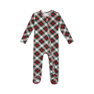 Bamboo Footie with Zipper - Marqui (Plaid) Baby & Toddler Sleepwear Posh Peanut Size: Newborn