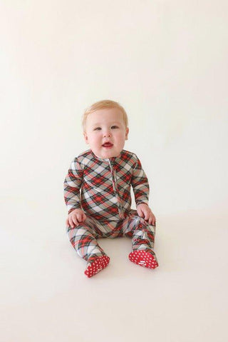 Bamboo Footie with Zipper - Marqui (Plaid) Baby & Toddler Sleepwear Posh Peanut Size: Newborn