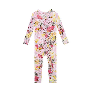 Girl's Bamboo Convertible Footie Romper - Gaia (Floral) Baby & Toddler Sleepwear