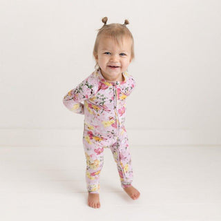 Girl's Bamboo Convertible Footie Romper - Gaia (Floral) Baby & Toddler Sleepwear